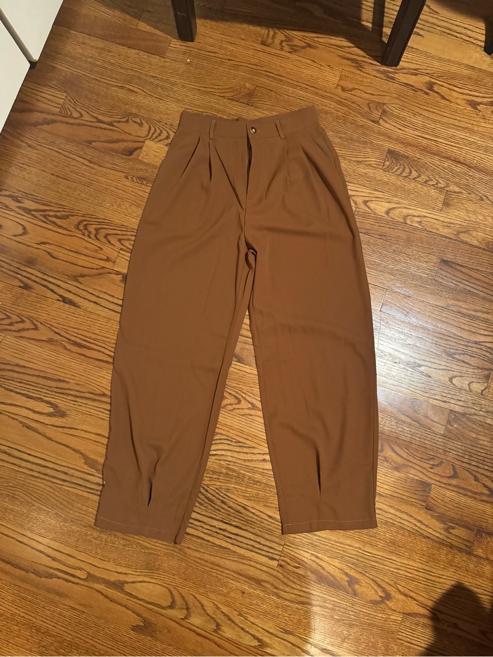 SHEIN Brown High-Waist Pleated women’s Dress Pants